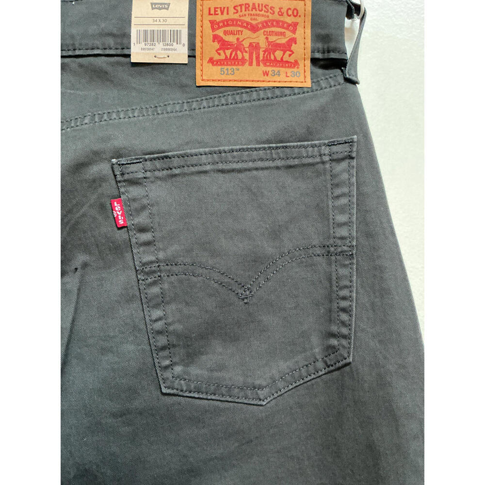 Levi's Womens 513 Slim Straight Casual Pants - Black, W34 L30 Fast Free Shipping